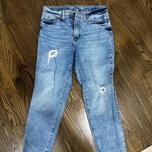 Old Navy Light Blue Distressed Straight Leg Jeans